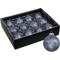 Othmar decorations Luxe kerstballen - 12x - 6 cm - donkerblauw - glas - Kerstbal