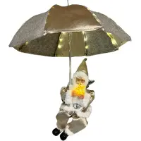 Intratuin Kersthanger Santabrella Kerstman Crème Met Verlichting D 50 H 60 Cm