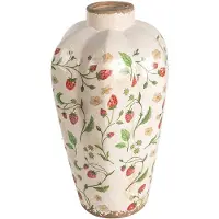 Clayre & Eef Vaas Ø 21x35 cm rood keramiek aardbeien
