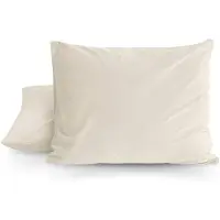 Droomtextiel Kussenslopen Flanel Ivoor - 60 x 70 cm - 2 Stuks - Super Zacht