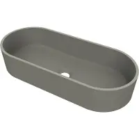 Arcqua case opbouw waskom ovaal 60x26 mat beton