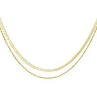 Yehwang Platte en dubbele ketting - goud
