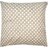 Clayre & Eef Kussenhoes 50x50 cm Groen Beige Polyester Bloemen