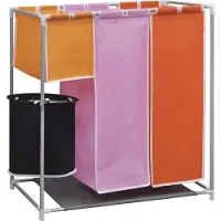 vidaXL Wasmand 3-delig met beweegbare ronde wasmand online kopen