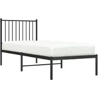 vidaXL Bedframe met hoofdbord metaal zwart 80x200 cm