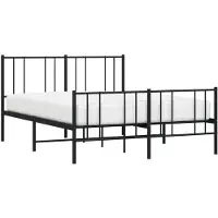 vidaXL Bedframe met voetbord zonder matras metaal zwart 160x200 cm