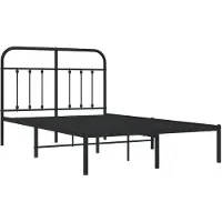 vidaXL Bedframe met hoofdbord metaal zwart 120x200 cm