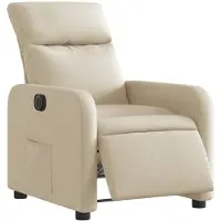 vidaXL Fauteuil verstelbaar elektrisch stof crèmekleurig