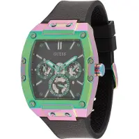 GUESS Analoog horloge 'Phoenix' groen / orchidee / zwart / zilver