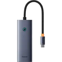 Baseus UltraJoy 5-in-1 USB-C Hub - 4K 30Hz - 100 Watt opladen - Docking station - Space Grey