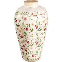 Clayre & Eef Vaas Ø 24x40 cm rood keramiek aardbeien