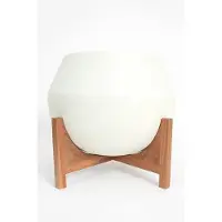 Sissy-Boy Witte plantenpot met houten standaard