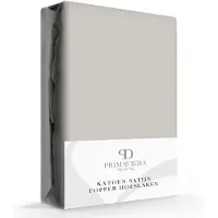 Primaviera Deluxe Topper Hoeslaken Satin Grey Satijn-160 x 200 cm
