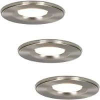 HOFTRONIC™ Set van 3 stuks Dimbare LED inbouwspot RVS Venezia 6 Watt 2700K IP65