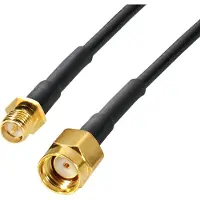MaxTrack RP-SMA (m) - RP-SMA (v) verlengkabel - RG174 - 50 Ohm / zwart - 20 meter