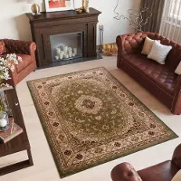 Tapiso Yesemek Vloerkleed Perzisch Oosters Groen Tapijt Maat- 120x170