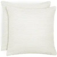 Blumtal Zachte Kussenhoes - Verstopte rits - Deco Kussen - Corduroy - 30 x 50cm - Wit - Set van 2