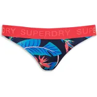 Superdry Dames Bikinibroekje met logo Classics zwart (M), Strandkleding, Gerecycled polyester, Duurzaam W3010401A