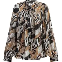 Faina Blouse 'Caneva' chamois / grijs / zwart / wit
