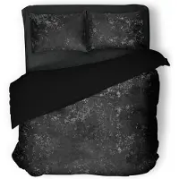 Eleganzzz Dekbedovertrek Crushed Velvet - black 200x200/220cm