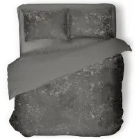 Eleganzzz Dekbedovertrek Crushed Velvet - dark grey 200x200/220cm