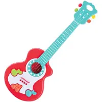 Playgo Gitaar met Muzieknoten Rood