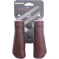 Edge De leather grip - ergonomisch lederen handvatset - 135mm - donkerbruin
