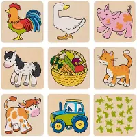 Goki Houten Memospel Boerderijdieren