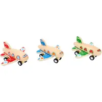 Small Foot Design - Houten Pull-back Vliegtuig, per stuk