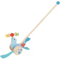 Goki Duwspeelgoed - - Zeehond - Hout - Blauw - 12 maanden en ouder