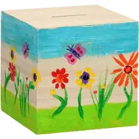 Gerkimex Houten spaarpot met naam| dieren | Leeuw | kraamcadeau | kinderverjaardag| gepersonaliseerd | hout | zwanger
