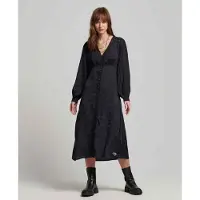 Superdry Lace Trim Midi-jurk Met Lange Mouwen