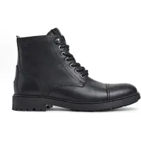 Pepe Jeans Pepe Jeansvoor mannen. PMS50245 Fred Land leren enkellaarsjes zwart (46), Leer, Plat, Veters, Ritssluiting, Casual