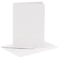 Packlinq Kaarten en enveloppen, afmeting kaart 10,5x15 cm 110+230 gr, wit, 6 set