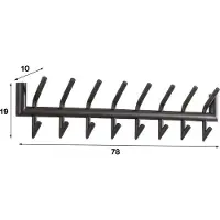 Giga Meubel Wandkapstok 2x 8 Haken - Donkergrijs - Mat - Kapstok Ronde Buis -
