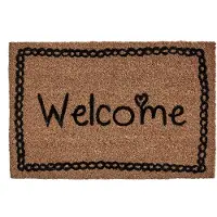 MD-ENTREE MD Entree - Deurmat - Kokosmat - Freestyle - Beaded Border Welcome - 40 x 60 cm