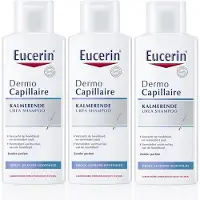 Eucerin DermoCapillaire Kalmerende Urea Milde Shampoo - Verzacht de hoofdhuid - Verminderd jeukerig gevoel - Ongeparfumeerd - 3x250ml
