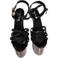 Jumex -EROTIC PUMP-GLAZEN PLATEU-015CM HEEL-BLACK/FLOWER-35