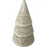 Still - Kerstboom - Theelichthouder - Waxinelichthouder - Kerst - Ijzer - Beige - 20x11 cm