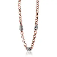 Zinzi zilveren jasseron collier rosé verguld wit 45cm ZIC1207R