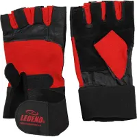 Legend Sports Fitness handschoenen leder Heren/Dames Zwart-Rood Leer