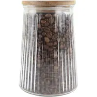 OTIX Voorraadpot - Glas - met Deksel - Snoeppot - 950ml - Acacia - Wood - SIRIUS