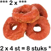 Flamingo ** 2 X ** hapki hondensnack - Donuts met kip - 95 gr. 4 stuks/verpakking = 8 stuks = 190 gram