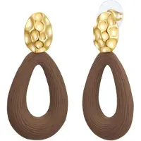 Lulu & Jane Oorbellen bruin / goud