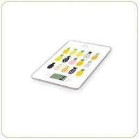 Little Balance 8341 slanke elektronische keukenweegschaal - 5 kg / 1 g - blad van gehard glas - extra plat - BD Ananas