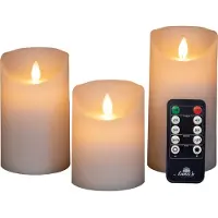 Anna's Collection Led kaars 7,5 x 10 cm, 12,5 cm, 15 cm | Wit | Bewegende vlam | 3 stuks
