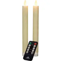 Anna's Collection Led dinerkaars 23 cm | Ivoor | Bewegende vlam | 2 stuks