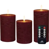 Anna's Collection LED Stompkaars Majon Rood D 7,5 H 10 / 12, 5 / 15 Cm 3 Stuks