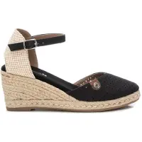 Refresh Dames Espadrilles 171969 zwart (37), 5 tot 8 cm, Gesp, Casual 17196906-NEGRO