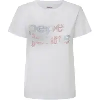 Pepe Jeans Shirt 'FERNANDINE' blauw / rood / zilver / wit